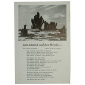 Postcard with German military songs series Am Abend auf der Heide